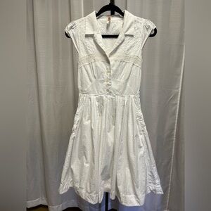 ** SOLD ** Anthropologie Maeve White Cap Sleeve Dress